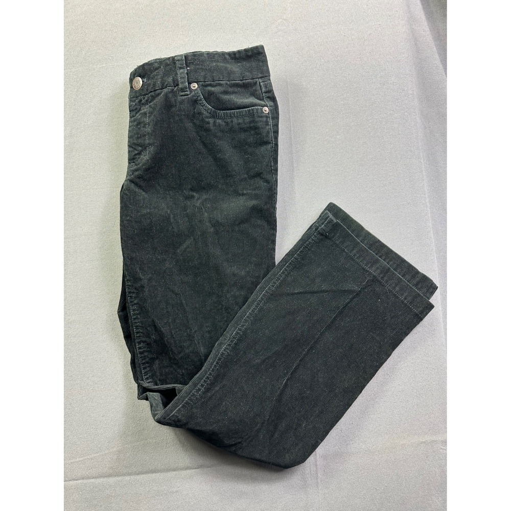 J Crew Women Black Corduroy Straight Leg Pants Size 10 Regular Cotton Blend